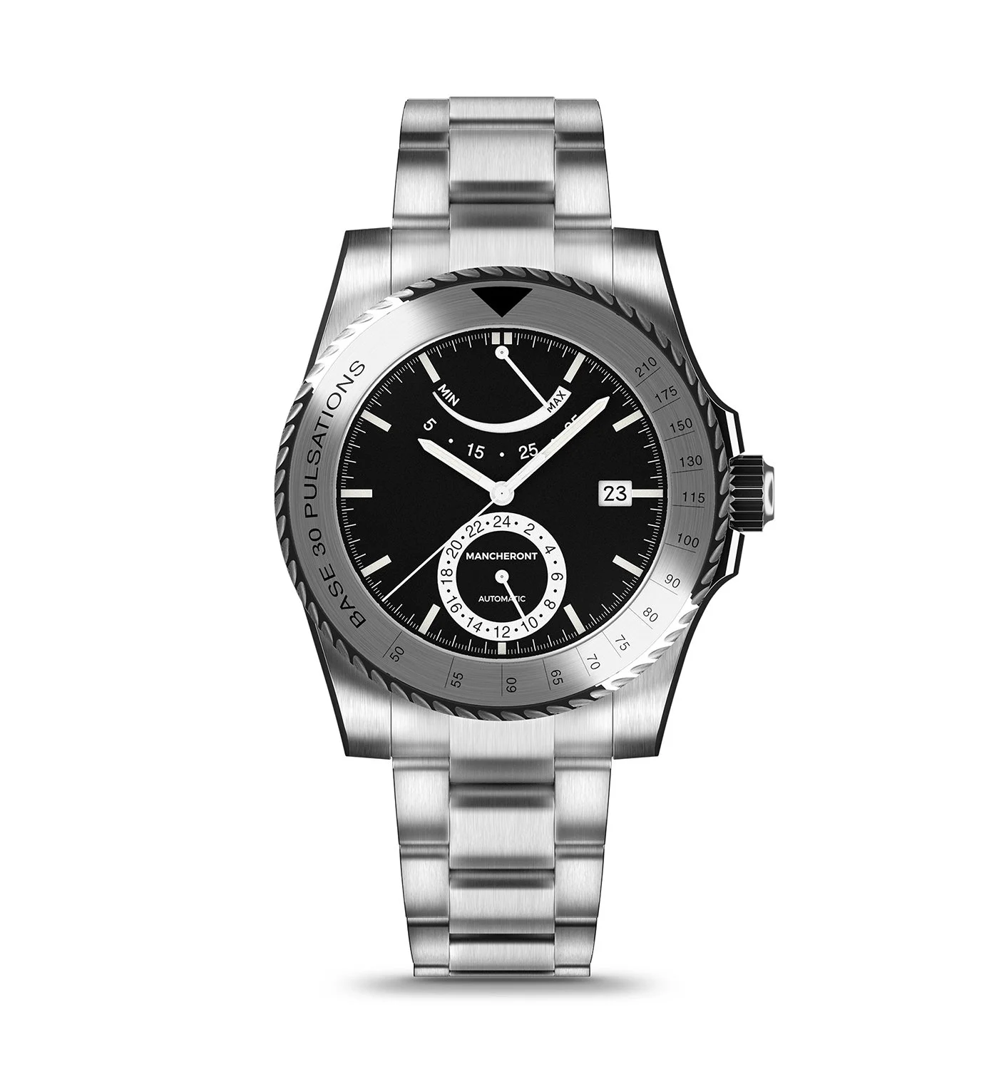 フィッシャーマン　PULSE#1s Pacer - 77000AC - Black Dial Men's Watch - Mancheront